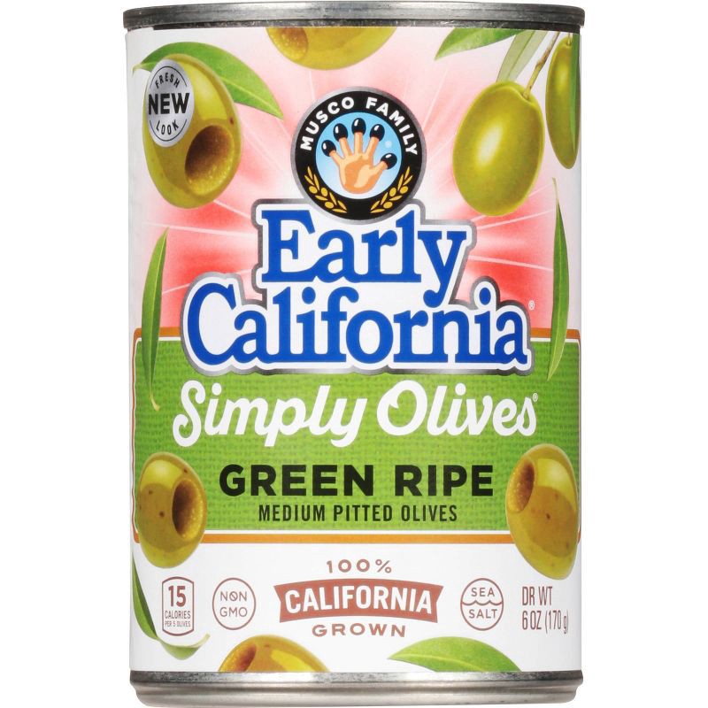 slide 1 of 3, Early California Green Ripe Medium Pitted Olives - 6oz, 6 oz