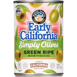 Early California Green Ripe Medium Pitted Olives - 6oz