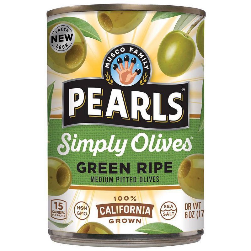 slide 1 of 3, Pearls Green Ripe Medium Pitted Olives - 6oz, 6 oz