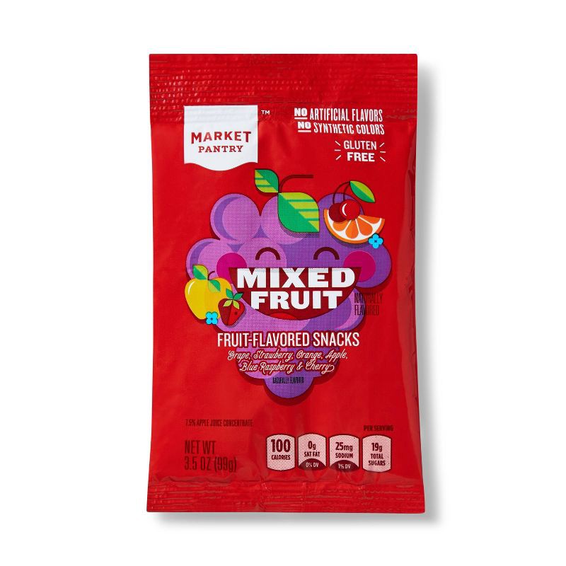 slide 1 of 1, Mixed Fruit-Flavored Snack 3.5oz - Market Pantry, 3.5 oz