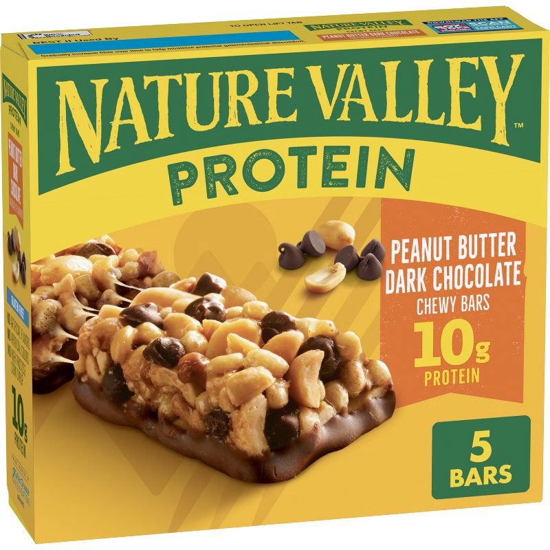 slide 1 of 11, Nature Valley Peanut Butter Dark Chocolate Protein Chewy Bars - 5ct, 5 ct