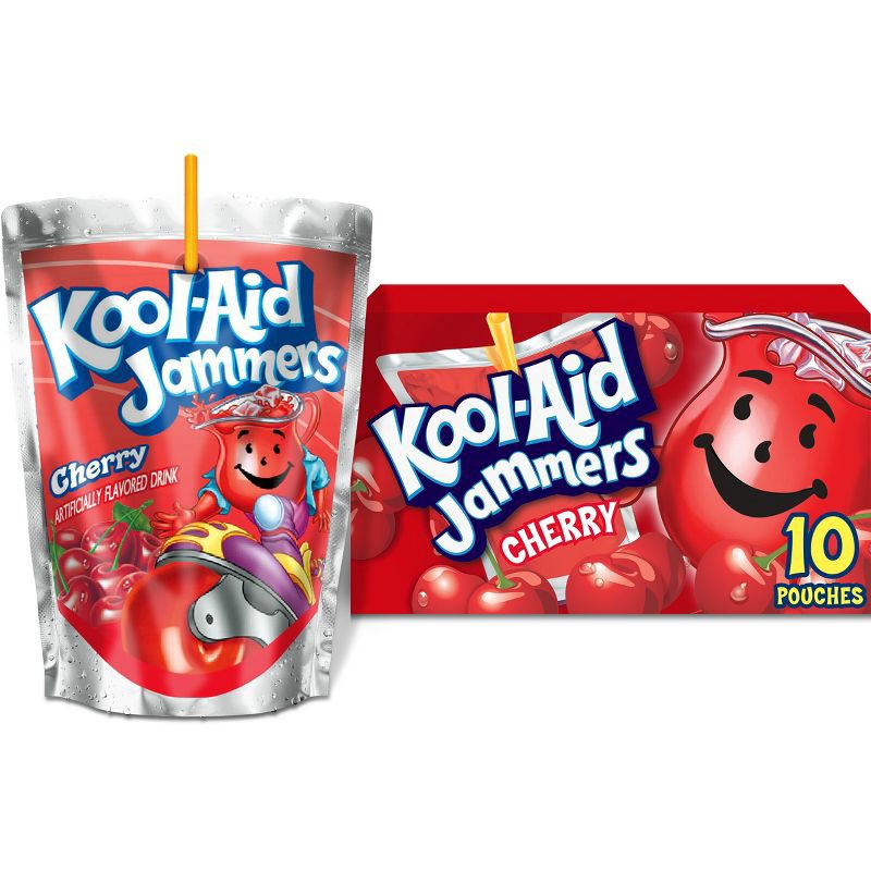 slide 1 of 12, Kool-Aid Jammers Cherry Juice Drinks - 10pk/6 fl oz Pouches, 10 ct; 6 fl oz