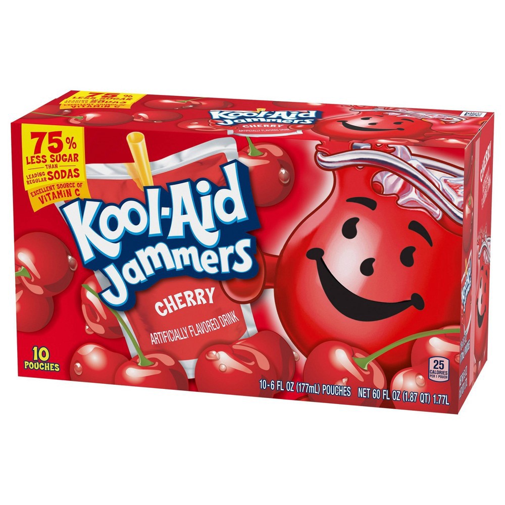 slide 9 of 12, Kool-Aid Jammers Cherry Juice Drinks - 10pk/6 fl oz Pouches, 10 ct; 6 fl oz