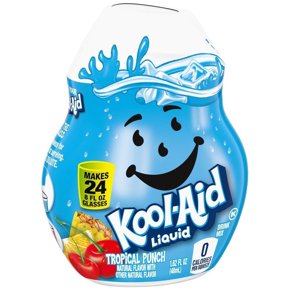 slide 3 of 10, Kool-Aid Liquid Tropical Punch Naturally Flavored Soft Drink Mix, 1.62 oz