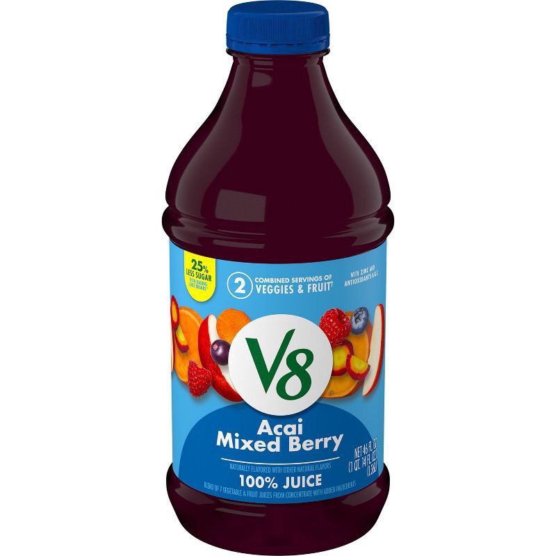 slide 1 of 1, V8 Juice V8 V-Fusion Acai Mixed Berry Fruit & Vegetable Juice - 46 fl oz Bottle, 46 fl oz