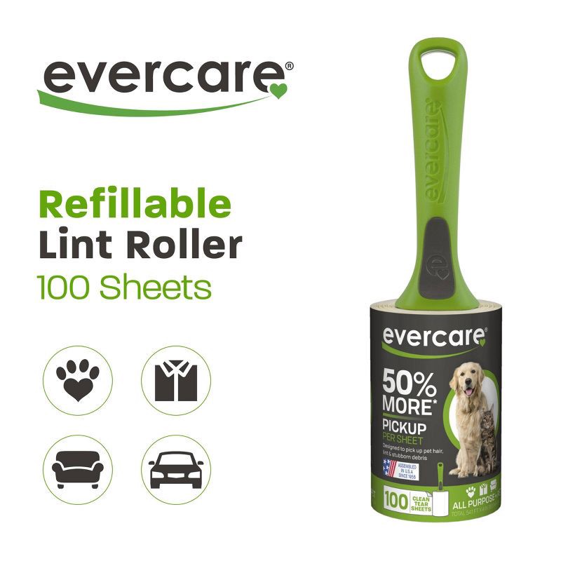 slide 3 of 7, Evercare Pet Lint Roller - 100 Sheets, 1 ct