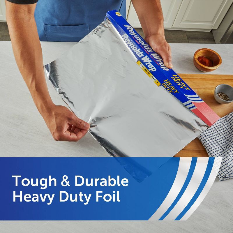 slide 3 of 10, Reynolds Wrap Heavy Duty Wide Aluminum Foil - 75 sq ft, 75 sq ft