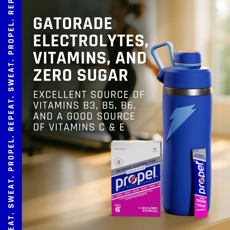 slide 9 of 11, Propel Zero Berry Water Beverage Mix - 10pk/0.08oz Pouches, 10 ct, 0.08 oz
