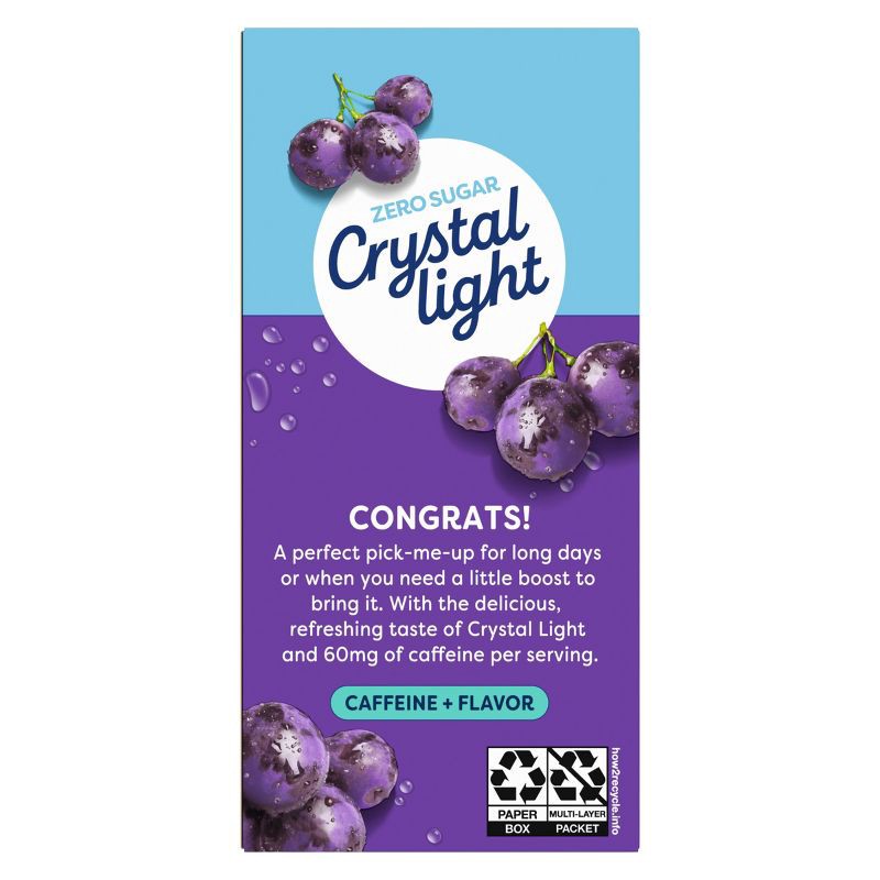 slide 4 of 9, Crystal Light On the Go Grape Energy Drink Mix - 10pk/0.11oz Stix, 10 ct, 0.11 oz