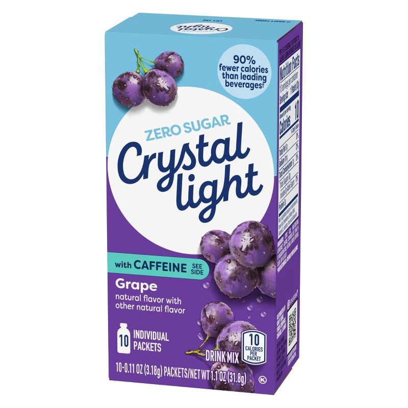 slide 6 of 9, Crystal Light On the Go Grape Energy Drink Mix - 10pk/0.11oz Stix, 10 ct, 0.11 oz