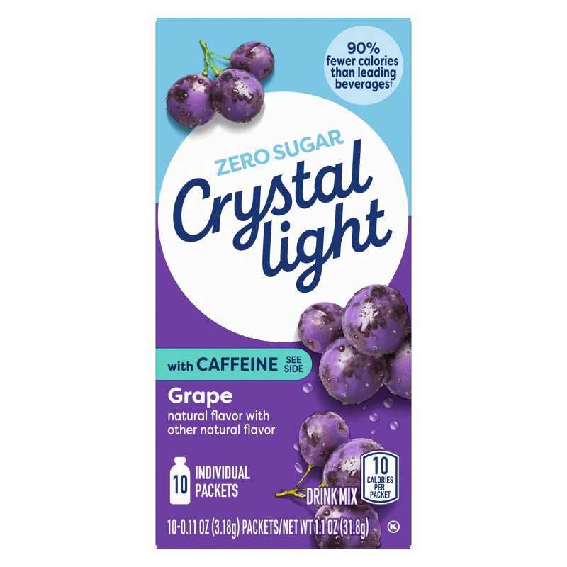 slide 7 of 9, Crystal Light On the Go Grape Energy Drink Mix - 10pk/0.11oz Stix, 10 ct, 0.11 oz
