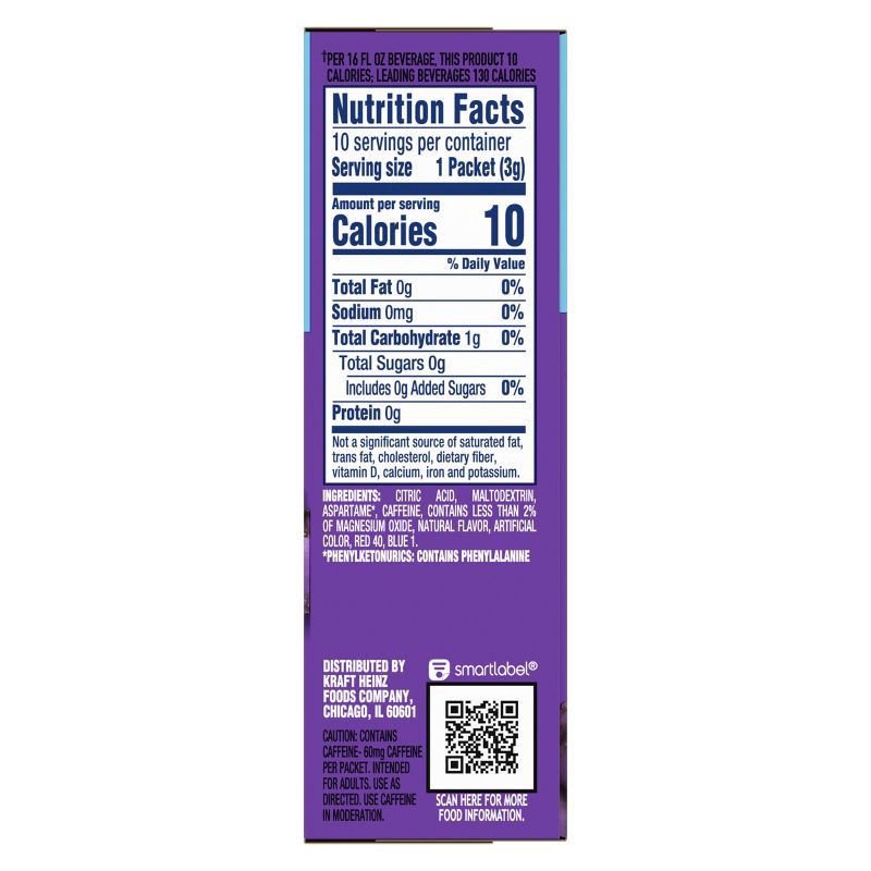 slide 8 of 9, Crystal Light On the Go Grape Energy Drink Mix - 10pk/0.11oz Stix, 10 ct, 0.11 oz