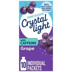 Crystal Light On the Go Grape Energy Drink Mix - 10pk/0.11oz Stix