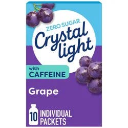 Crystal Light On the Go Grape Energy Drink Mix - 10pk/0.11oz Stix: Gluten-Free