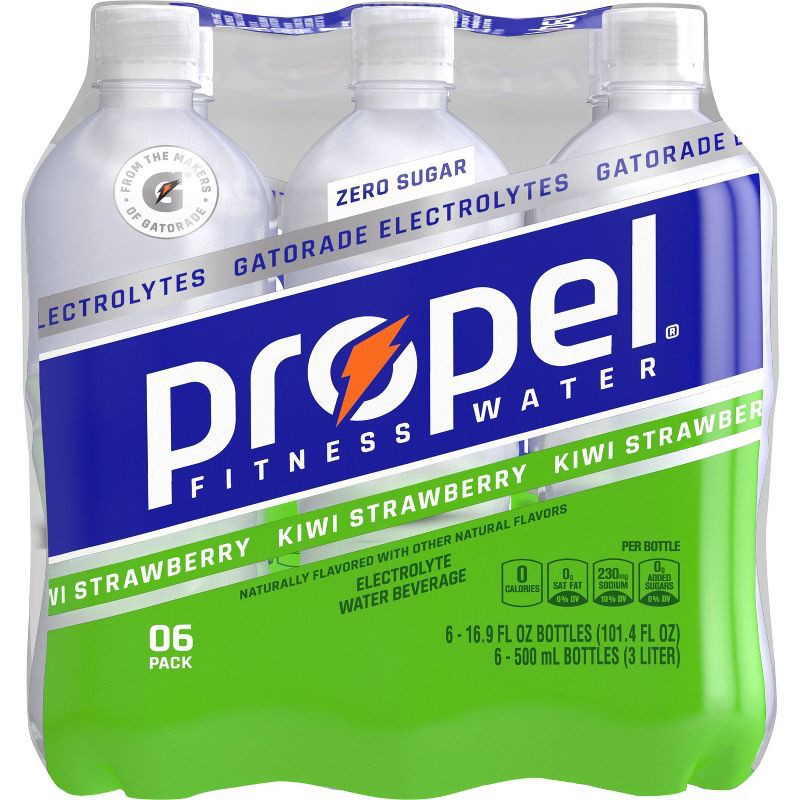 slide 2 of 9, Propel Zero Kiwi Strawberry Nutrient Enhanced Water - 6pk/16.9 fl oz Bottles, 6 ct; 16.9 fl oz