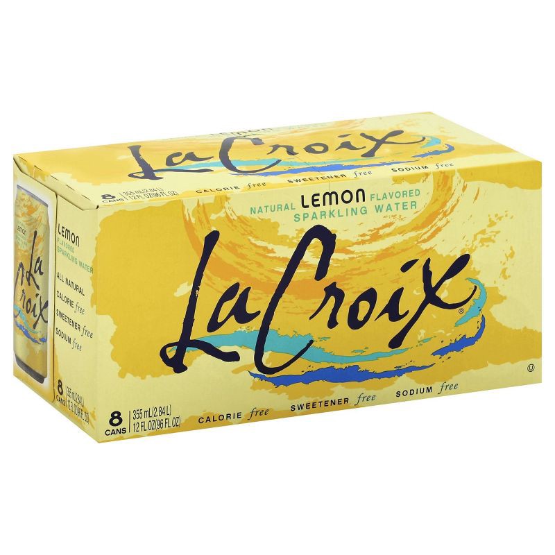 slide 1 of 6, LaCroix Sparkling Water Lemon - 8pk/12 fl oz Cans, 8 ct; 12 fl oz