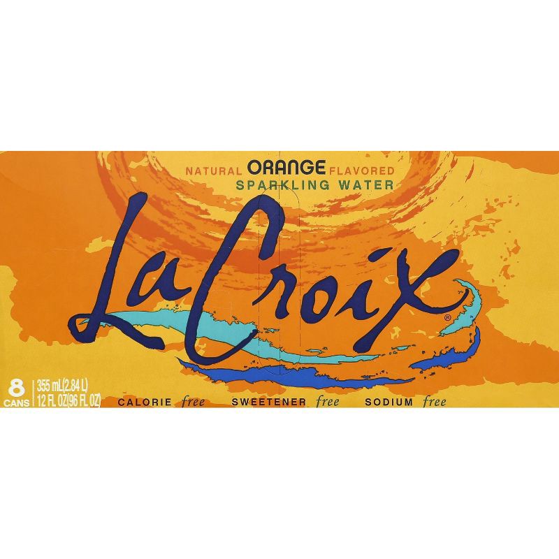 slide 4 of 6, LaCroix Orange Sparkling Water - 8pk/12 fl oz Cans, 8 ct; 12 fl oz