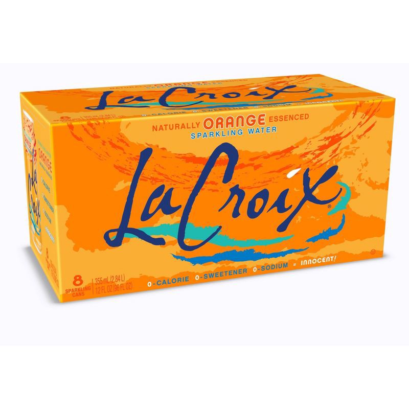 slide 1 of 6, LaCroix Orange Sparkling Water - 8pk/12 fl oz Cans, 8 ct; 12 fl oz