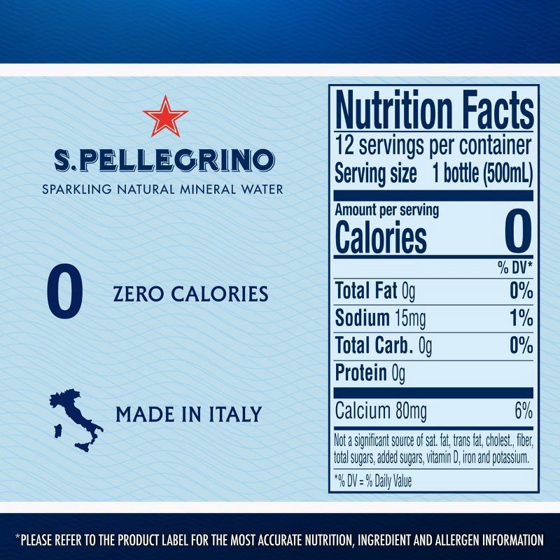 slide 6 of 8, Sanpellegrino San Pellegrino Sparkling Natural Mineral Water - 12pk/16.9 fl oz Bottles, 12 ct; 16.9 fl oz
