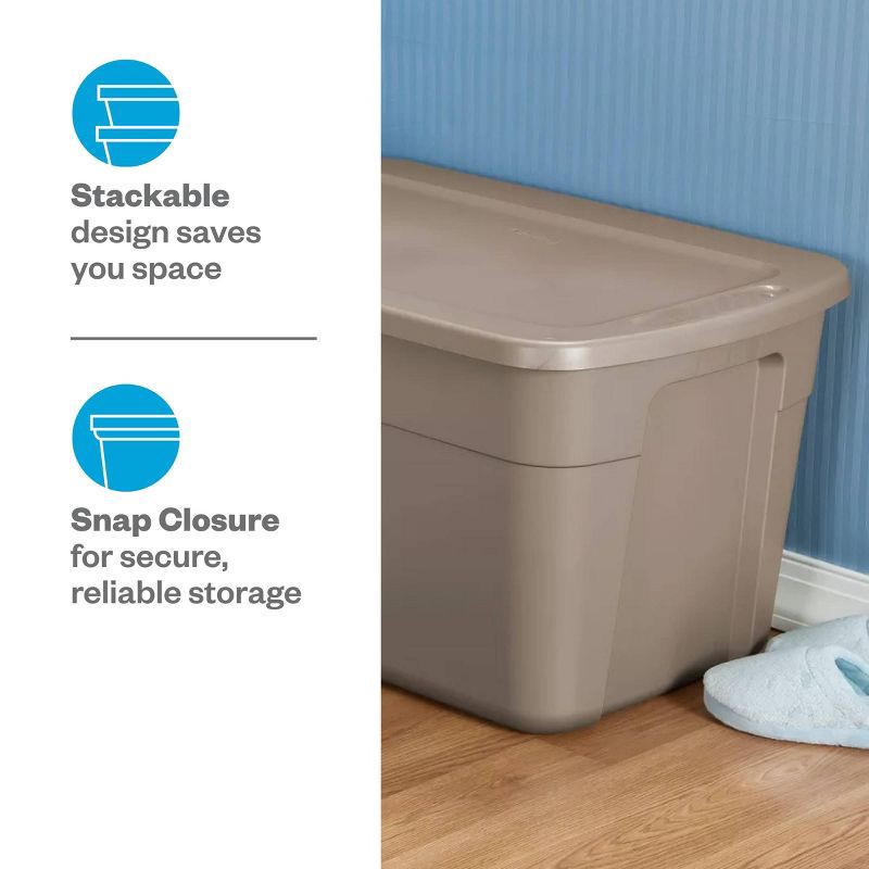 slide 4 of 8, 30gal Storage Tote Gray - Room Essentials™: Large Plastic Storage Bin with Lid, Stackable & Portable, 120L Capacity, 30 gal, 120 liter