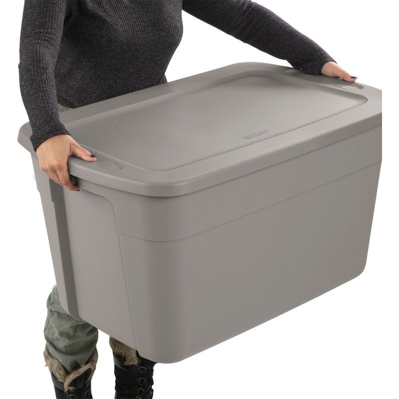 slide 5 of 8, 30gal Storage Tote Gray - Room Essentials™: Large Plastic Storage Bin with Lid, Stackable & Portable, 120L Capacity, 30 gal, 120 liter