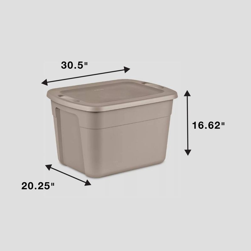 slide 6 of 8, 30gal Storage Tote Gray - Room Essentials™: Large Plastic Storage Bin with Lid, Stackable & Portable, 120L Capacity, 30 gal, 120 liter