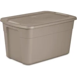 30gal Storage Tote Gray - Room Essentials™: Large Plastic Storage Bin with Lid, Stackable & Portable, 120L Capacity