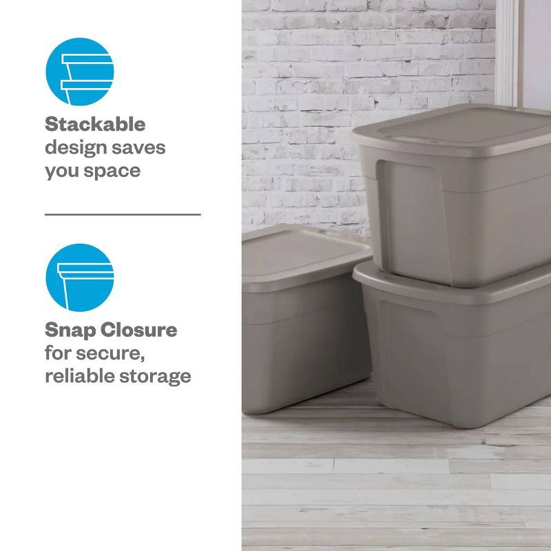 slide 4 of 8, 18gal Storage Tote Gray - Room Essentials™: Plastic Utility Container, Lidded, Stackable, Built-In Handles, 72qt Capacity, 18 gal, 72 qt