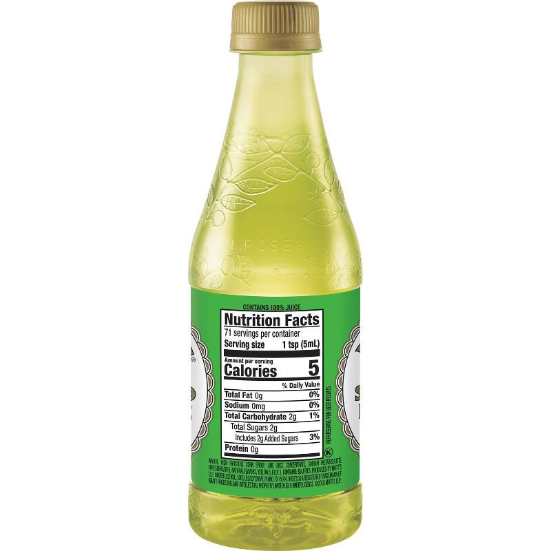 slide 3 of 5, Rose's Sweetened Lime Juice - 355ml Bottle, 355 ml