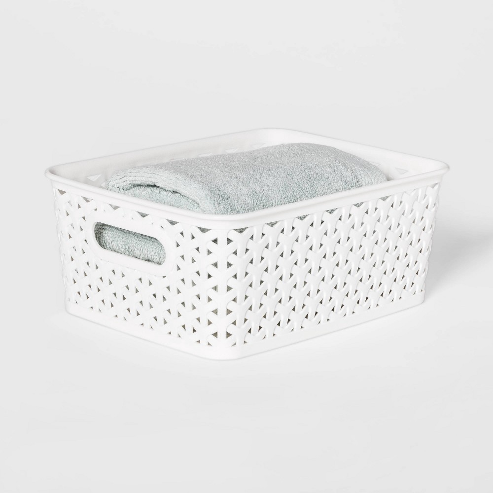 slide 2 of 3, Y-Weave Decorative Storage Basket White - Room Essentials, 1 ct