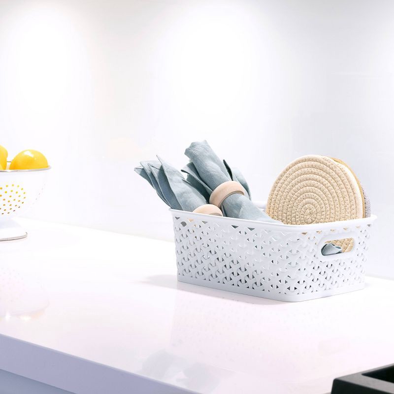 slide 3 of 5, Y-Weave Small Decorative Storage Basket White - Brightroom™, 1 ct