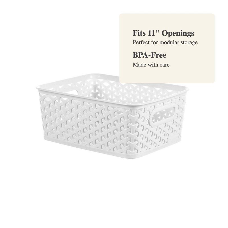 slide 4 of 6, Y-Weave Small Decorative Storage Basket White - Brightroom™, 1 ct