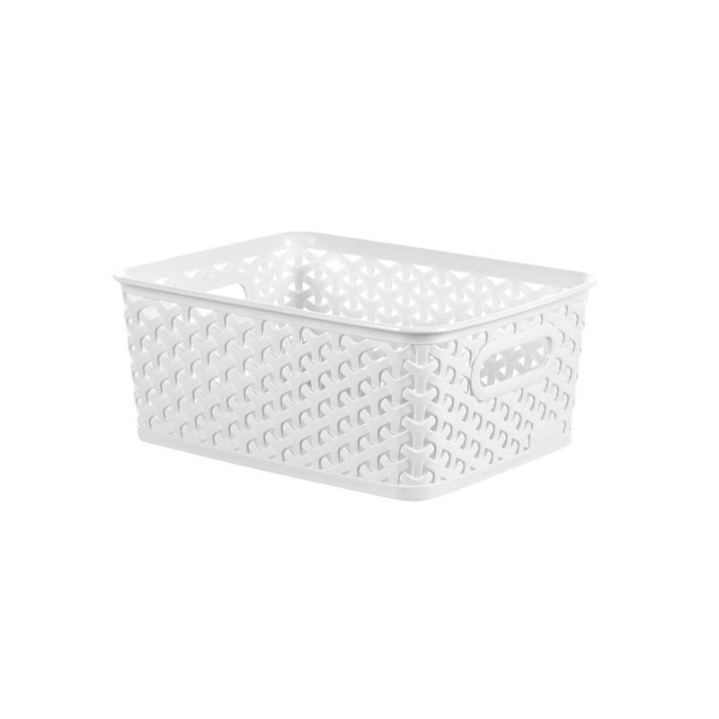 slide 1 of 5, Y-Weave Small Decorative Storage Basket White - Brightroom™, 1 ct