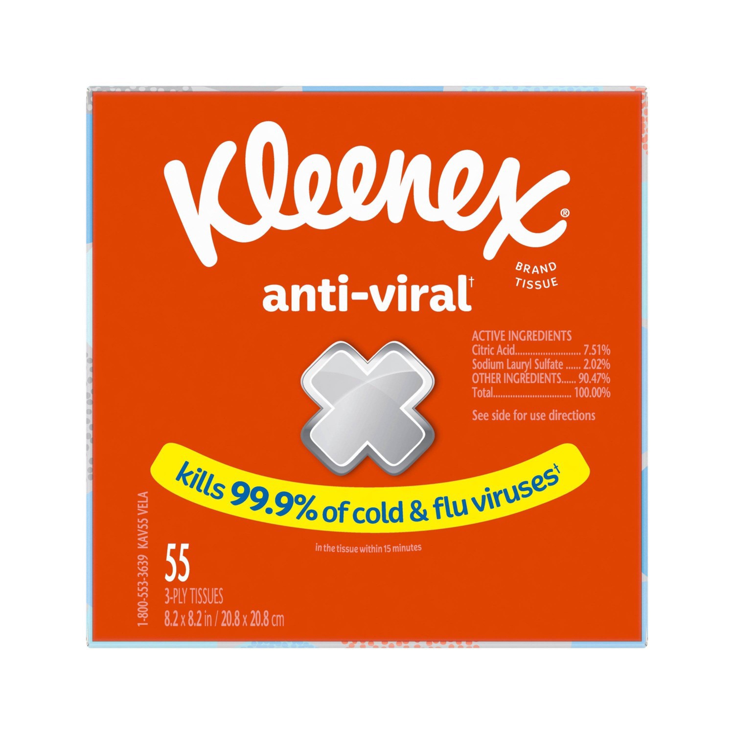 slide 2 of 10, Kleenex Anti-Viral 3-Ply Facial Tissue - 55ct, 55 ct