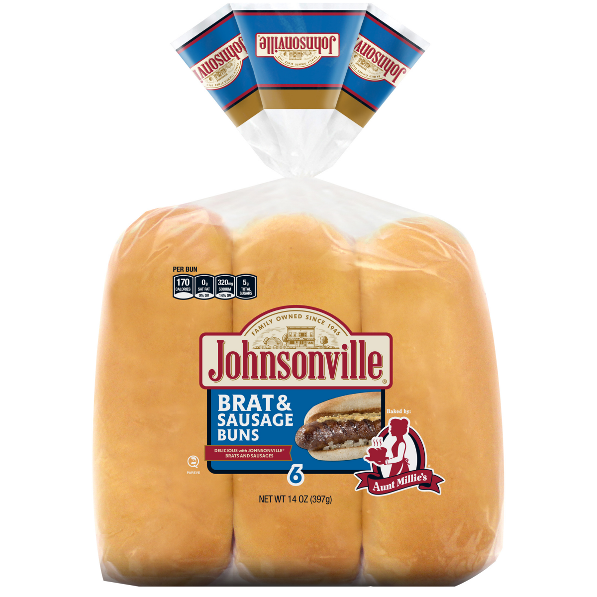 slide 1 of 29, Johnsonville Brat Buns, Stadium, 6 ct