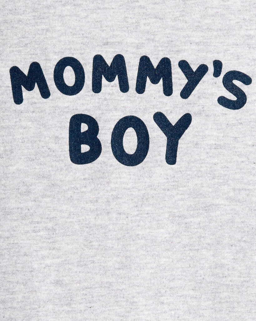 slide 2 of 2, Carter's Baby Boy "Mommy's Boy" Long-Sleeve Graphic Bodysuit - Grey Heather Grey 24M, 1 ct