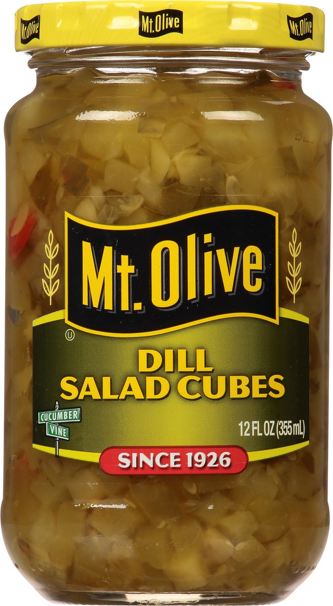 slide 5 of 14, Mt. Olive Dill Salad Cubes 12 fl oz Jar, 12 fl oz