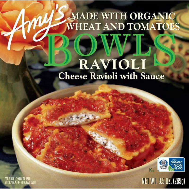 slide 4 of 4, Amy's Frozen Cheese Ravioli with Sauce Bowl - 9.5oz, 9.5 oz