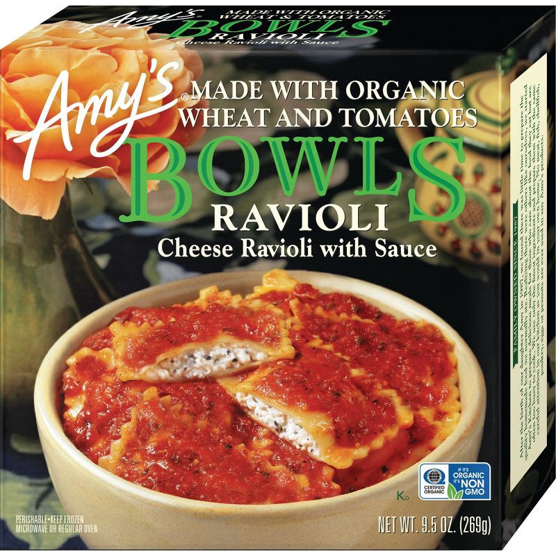 slide 1 of 4, Amy's Frozen Cheese Ravioli with Sauce Bowl - 9.5oz, 9.5 oz