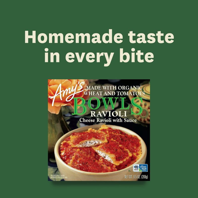 slide 9 of 11, Amy's Frozen Cheese Ravioli with Sauce Bowl - 9.5oz, 9.5 oz