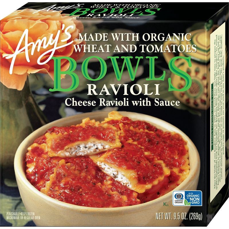 slide 1 of 11, Amy's Frozen Cheese Ravioli with Sauce Bowl - 9.5oz, 9.5 oz