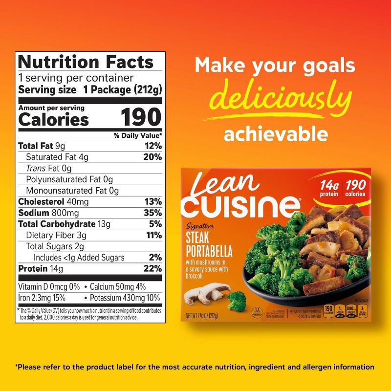 slide 7 of 8, Lean Cuisine Frozen Steak Portabella Microwave Meal - 7.5oz, 7.5 oz