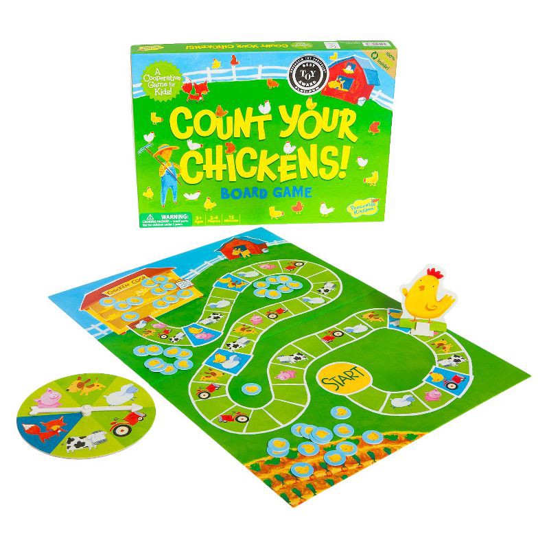 slide 2 of 5, Count Your Chickens! Board Game: Peaceable Kingdom Toddler Educational Play, Social & Fine Motor Skills, 2-4 Players, 1 ct