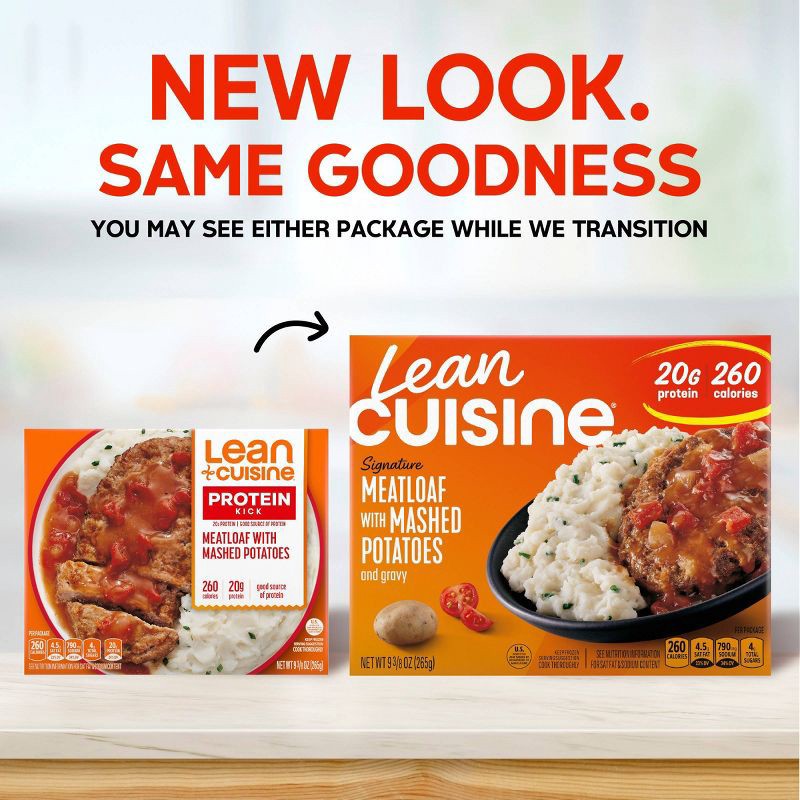 slide 3 of 8, Lean Cuisine Protein Kick Frozen Meatloaf with Mashed Potatoes Microwave Meal - 9.375oz, 9.375 oz