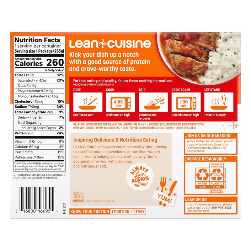 slide 12 of 12, Lean Cuisine Frozen Protein Kick Meatloaf with Mashed Potatoes - 9.375oz, 9.375 oz