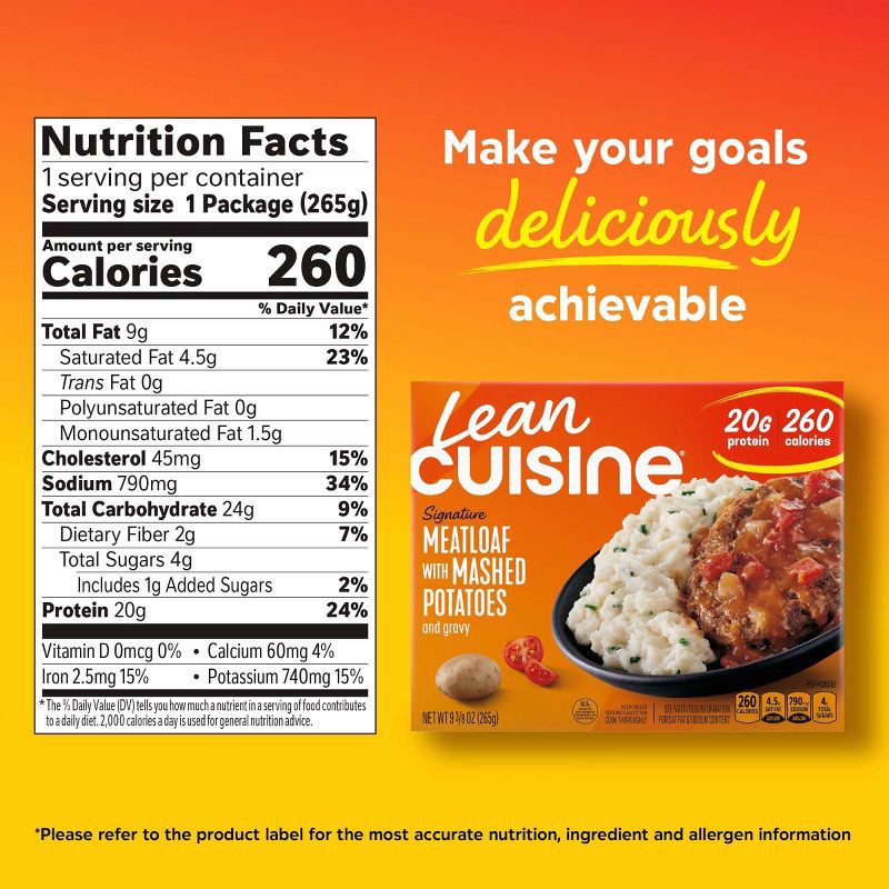 slide 7 of 8, Lean Cuisine Protein Kick Frozen Meatloaf with Mashed Potatoes Microwave Meal - 9.375oz, 9.375 oz