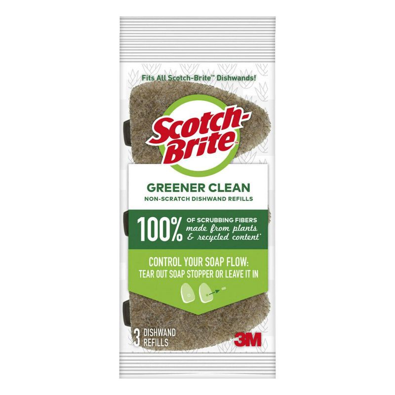 slide 1 of 9, Scotch-Brite Greener Clean Dishwand Refill - Unscented - 3ct, 3 ct