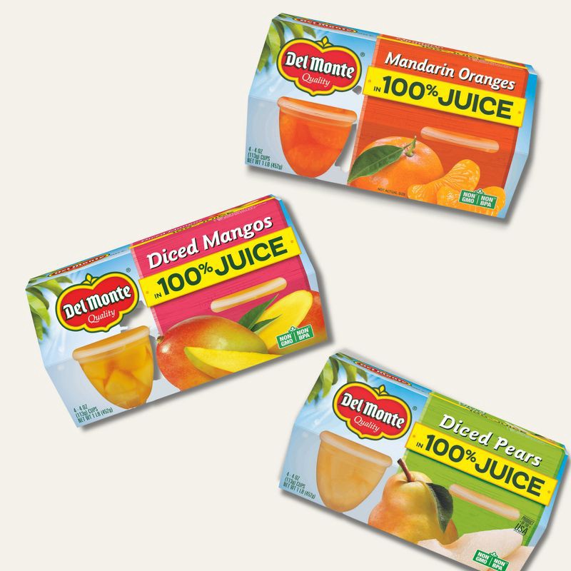 slide 2 of 7, Del Monte Diced Mango Fruit Cups - 4oz 4pk, 4 ct; 4 oz