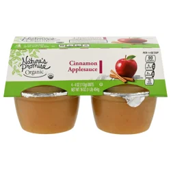 Nature's Promise Organic Cinnamon Applesauce Cups - 4 ct