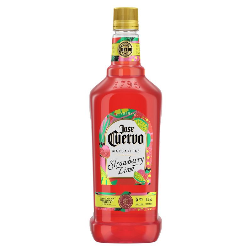 slide 1 of 11, Jose Cuervo Strawberry Lime Margarita - 1.75L Bottle, 1.75 liter